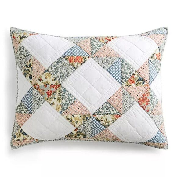 Martha Stewart Collection Artisan Floral Lattice Shams, King - Picture 1 of 1